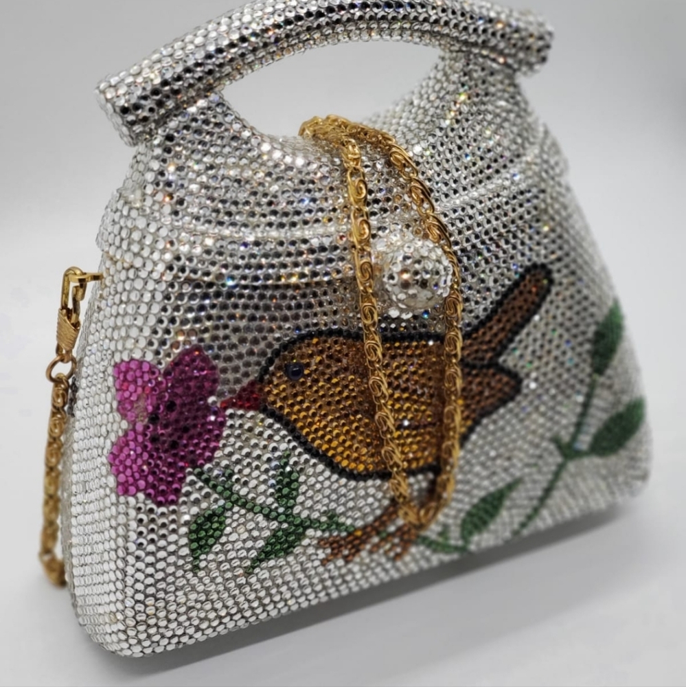 Vintage Rhinestone handmade clutch